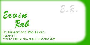 ervin rab business card